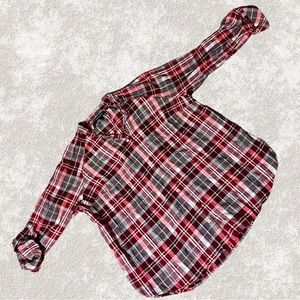 Lane Bryant Size 18/20 Vneck Plaid Button Down Tunic EUC